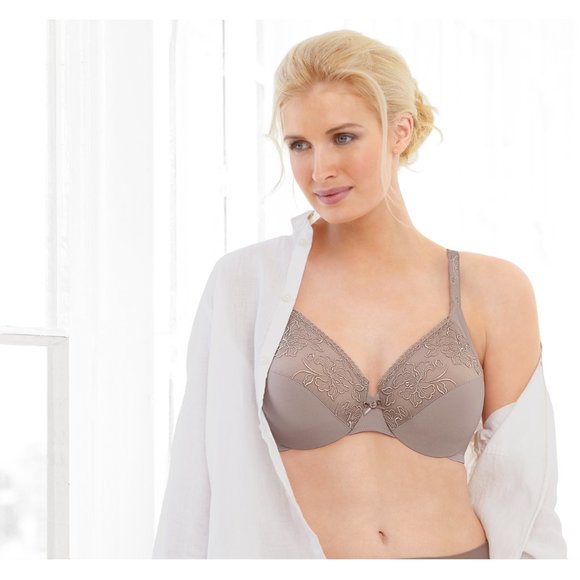 Set of 3! 32C Glamorise ELEGANCE Bra (UNDERWIRED) Embroidered SUPPORT TAUPE NEW - Picture 10 of 14